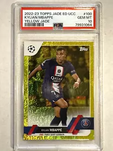 Kylian Mbappe 2022 Topps Jade ED UCC Yellow Jade #/50 PSA 10 Gem Mint (POP 4) - Picture 1 of 3
