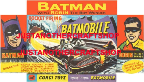 Corgi Spielzeug Batman Batmobile 267 Klein Größe Poster Anzeige Prospekt Shop - Bild 1 von 1