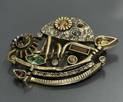 Broche para mujer Patricia Locke EE. UU. chapado en oro cristales de Swarovski 2009 Foto 1 de 4