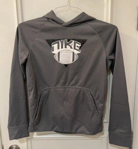 Boy's Youth Nike Therma Dri-Fit Football Gray Pullover Hoodie Size Large Youth - Picture 1 of 3