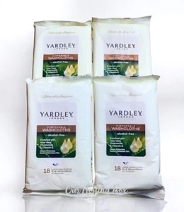 4 Yardley of London 18 Large Disposable Washcloths/Wipes~Aloe Chamomile Vitamin - Picture 1 of 2