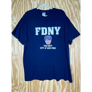 Navy Blue Official FDNY Fire Department City of New York T-Shirt  Men's Size XL - Picture 1 of 8