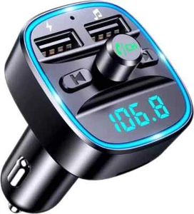 Bluetooth 5.0 Wireless Car FM Transmitter MP3 Player Radio 2 USB Charger Adapter - Picture 1 of 7