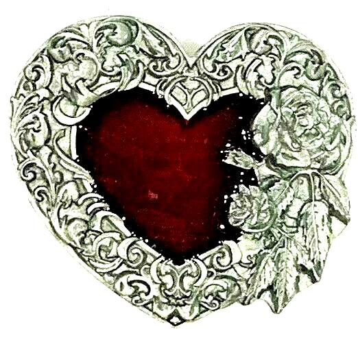 Women's Heart Rose with Leaf Boarder Siskiyou Enameled Belt Buckle Motorcycle  - Image 1 of 1