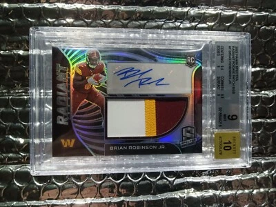 2022 Panini Spectra  Radiant Rookie Patch /99 Auto Silver  Brian Robinson Jr. - Image 1 of 3