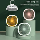 6 Inch Mini USB Table Desk Fan with LED Light Low Noise & Strong Airflow 1200mAh