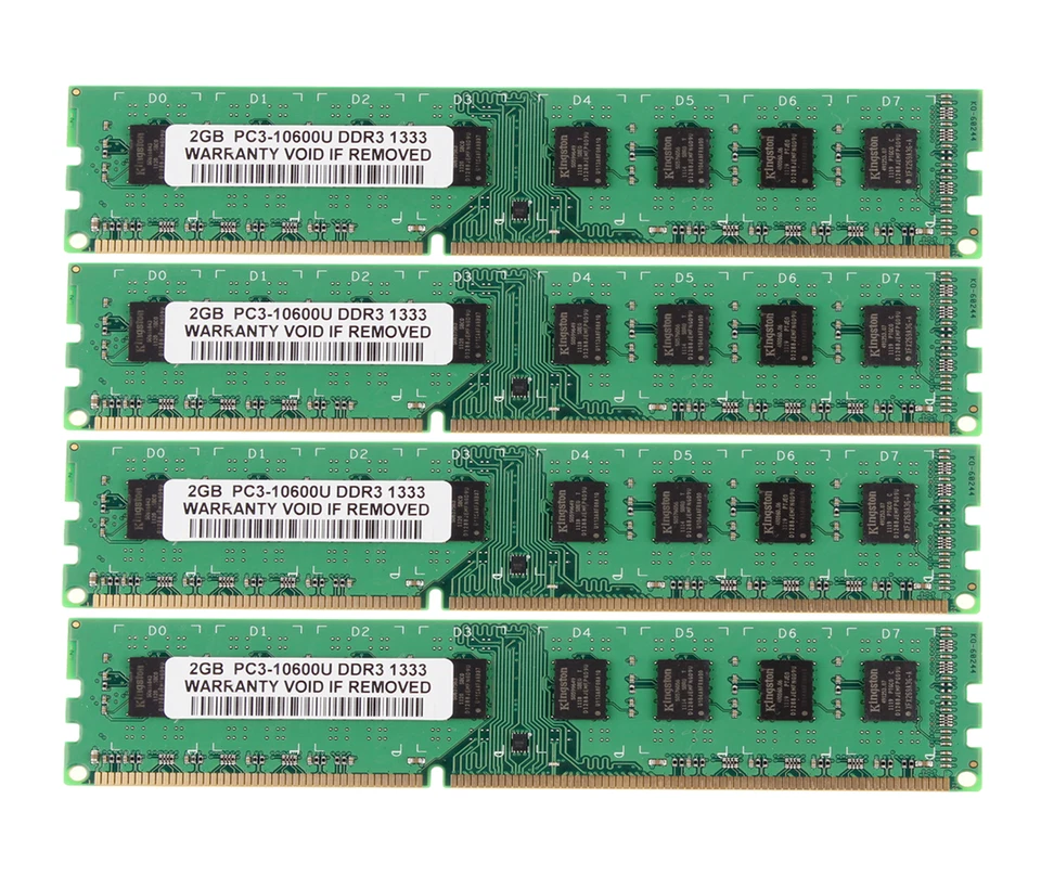 DDR3 RAM 8 GB 4x 2 GB 2Rx8 PC3-10600U 1333MHz DIMM Desktop Memory CL9 For intel - Image 1 of 4