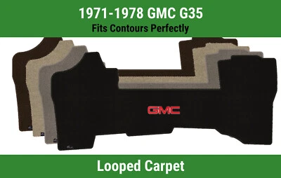 Alfombra de primera fila Lloyd Classic Loop para 1971-1978 GMC G35 con logotipo rojo GMC 1 Foto 1 de 4