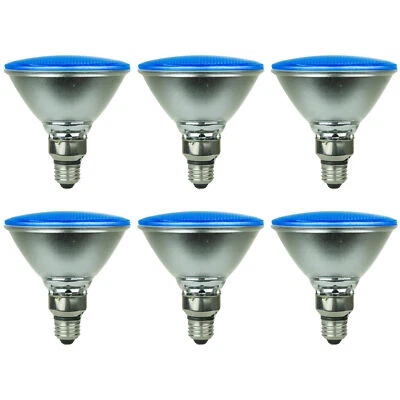 Sunlite 6Pk Blue LED PAR38 Reflector Light Bulb, 6W, Medium Base, Dimmable - Image 1 of 4