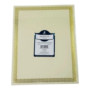 12 Stück Great Papers Elfenbein mit Gold geflochtene Folie Zertifikate 8,5" x 11" - Bild 1 von 8