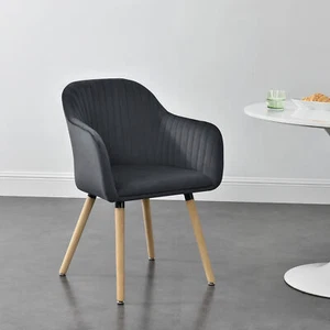 Sillón Relax de Comedor Butaca Silla con Resposabrazos Terciopelo Gris oscuro - Imagen 1 de 6