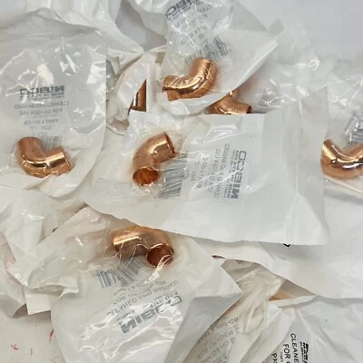 (LOT OF 25) NIBCO 607-CB 1/2" 90º COPPER CLOSE ROUGH ELBOW 607-CB - Image 1 of 4