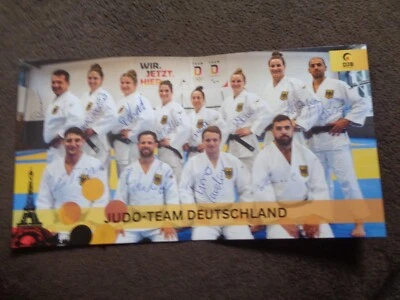 Judo Team Deutschland Frauen Männer Olympia 2024!! Mannschaftskarte HANDSIGNIERT - Bild 1 von 2