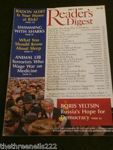 READERS DIGEST - BORIS YELTSIN - JULY 1991 - Picture 1 of 1