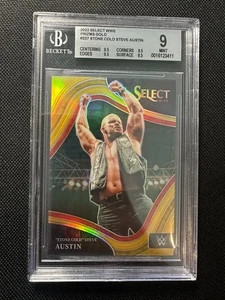 2022 WWE SELECT GOLD PRIZMS #237 STONE COLD STEVE AUSTIN /10 BGS 9 MINT - Picture 1 of 2