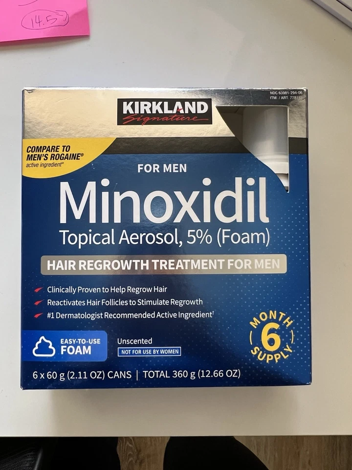 6 Months KIRKLAND MINOXIDIL 5% FOAM Hair Regrowth FOR MEN Exp 09/2026+ - Image 1 of 1