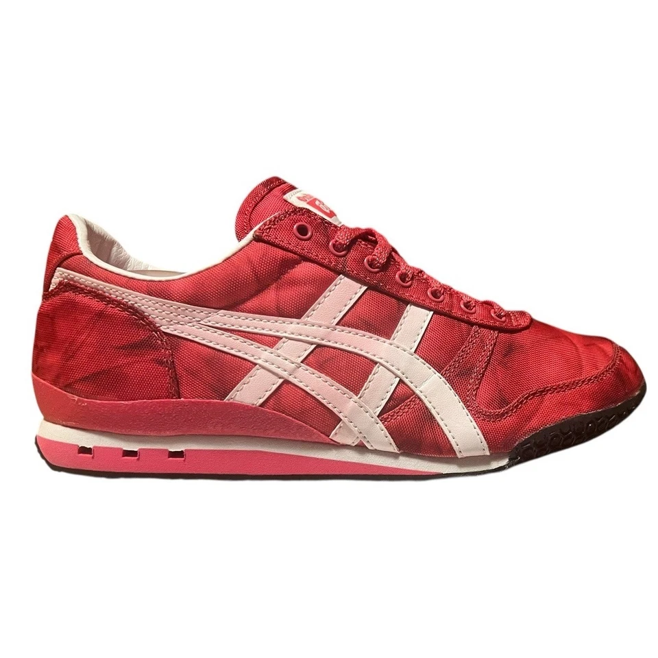Tênis Onitsuka Tiger México 66 vermelho/rosa branco tie-dye náilon atlético tamanho 8.5 - Imagem 1 de 4