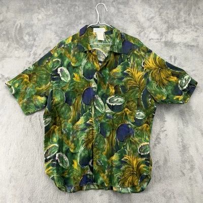 Vintage GiACOMO ARGENTO Hawaii Shirt Mens Large Multicolor 100% Linen READ - Image 1 of 4