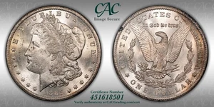 1885-CC $1 MS62 CACG Morgan Silver Dollar - GSA Treasure - Toned Reverse - Picture 1 of 5
