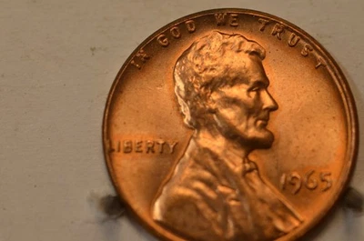 1965 (SMS) Lincoln Memorial Cent (UNC) Item # 6820 - Image 1 of 2