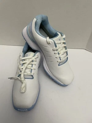 Zapatos de golf SQAIRZ para mujer talla 7 impermeables rendimiento blanco y azul Foto 1 de 4