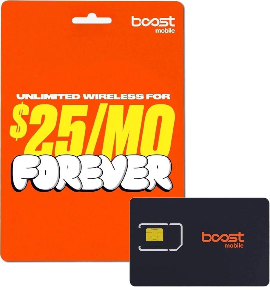 Boost Mobile SIM Kit | $25/Mo. Forever Unlimited Plan with Auto-Pay | Unlimited  - Image 1 of 4