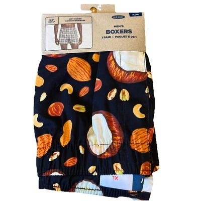Old Navy Men's Size XL~ Soft-Washed Printed Boxer Shorts ..BLACK COCONUTS 🥥 - Image 1 of 4