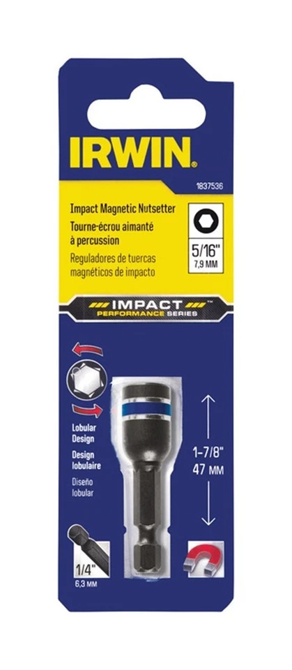 Irwin IWAF342516 Impact Performance Lobular Power Nut Driver 5/16 x 1-7/8 L in. - Image 1 of 1