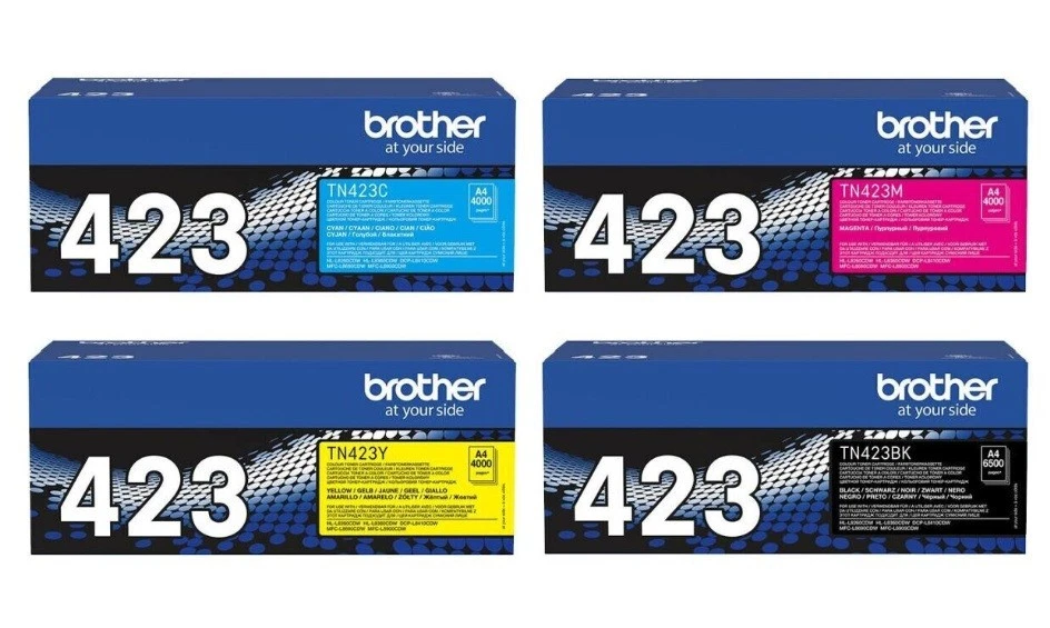 Brother TN-423 Original Toner Set, Schwarz Cyan Gelb Magenta bis zu 6.500 Seiten - Bild 1 von 1