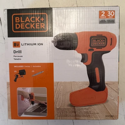 Taladro de iones de litio Black & Decker 8V Max con cargador y punta de controlador BDCD8C Foto 1 de 4
