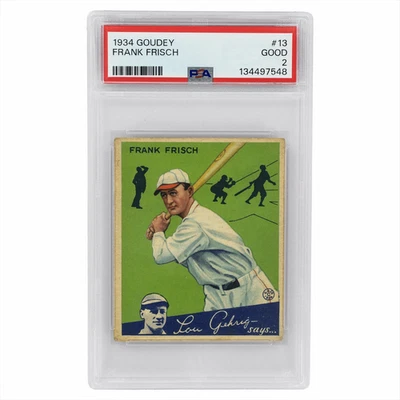 1934 Goudey Frank Frisch #13 PSA BUENO 2 certificados #134497548 Foto 1 de 3