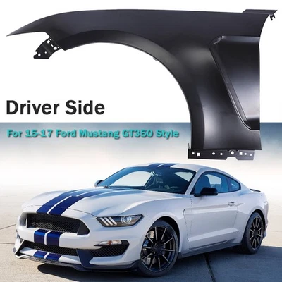 Front Driver Side Fender For 2015-2017 Ford Mustang GT350 Style Primed Steel - Imagem 1 de 4