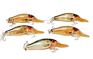 NEW VINTAGE SCREW TAILS LOT OF 5 BOMBER SMILIN MINNO MINNOW CRANKBAIT LURES - Picture 1 of 14