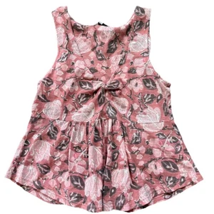 Lucky Brand ärmelloses geknotetes Tanktop Damen klein staubig rosa Rosenmuster  - Bild 1 von 4