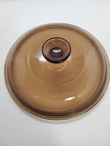 Ein bernsteinfarbener 8 1/2" Außendurchmesser Deckel V-2,5-C Ersatz für Pyrex Vision Corning Ware - Bild 1 von 6