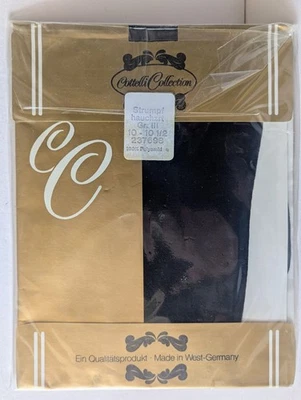 Cottelli Strapsstrümpfe hauchzart große Größe 10,5-11 schwarz für Strumpfhalter - Bild 1 von 3