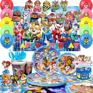 101 Pcs Paw Patrol Geburtstags Party Welpe Kinder Party Deko Ballons Teller - Bild 1 von 11