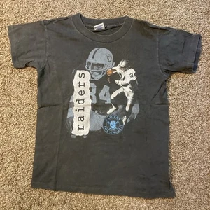Vintage 80s 90s Oakland Raiders No Jackson Salem T Shirt Black Youth L NFL - Picture 1 of 5