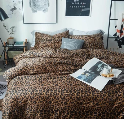 Juego de edredón estampado de leopardo de animales completos con estampado de guepardo 3 piezas Foto 1 de 4