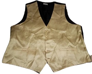 Pronto Uomo Men's Vest Yellow/Gold/Black Size XL Formal Suit Tuxedo Wedding - Picture 1 of 5