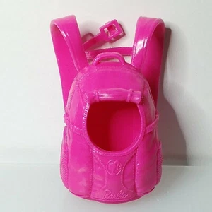 Barbie Mattel Puppe rosa Haustier Hund Tier Rucksack Träger für draußen Wandern  - Bild 1 von 6