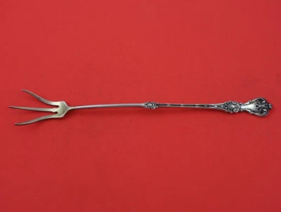 King Edward by Whiting Sterling Silver Lettuce Fork with Light Gold Wash 9 1/4" - Image 1 of 3