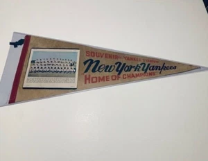 Amazing Vintage 1960's New York Yankees Team Photo Pennant!!! - Picture 1 of 1