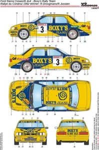LB Production 1/24 Ford Sierra Cosworth Boxy's Rally du Condroz 92 Decal LB24077 - Picture 1 of 3