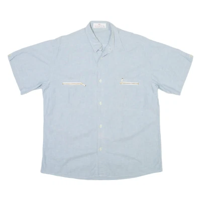 PRO MODA Mens Plain Shirt Blue M - Image 1 of 4