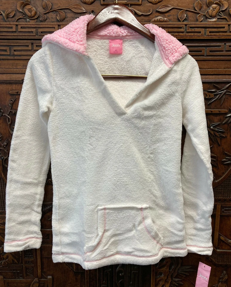 Nuevo Jenni By Jennifer Moore Mujer Manga Larga Con Capucha Ropa de Dormir, Blanco, X-Pequeño Foto 1 de 1