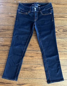 American Eagle Crop Jeans Womens 6 Regular Artist Stretch Dark Wash - NEW! - Picture 1 of 6