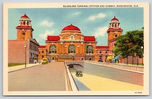 Estación terminal y vista de metro Birmingham AL postal UNP 1930 lino Curteich - Imagen 1 de 2