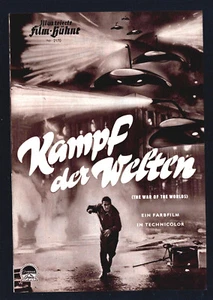 IFB 2170 KAMPF DER WELTEN War of the World FILMPROGRAMM Movie Program George Pal - Picture 1 of 1