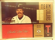 2004 Donruss Classics Team Colors Wade Boggs Relic Bat SSP HOF 5/25 Red Sox